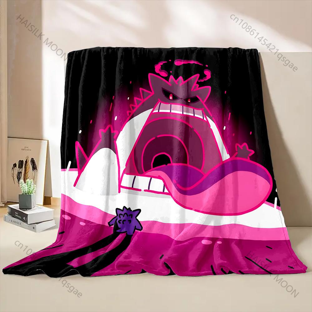 New Product Japan Pokemon Gengar Print Blanket for Home Sofa Travel Office Break Blanket Children Student Kids Luxury Gifts