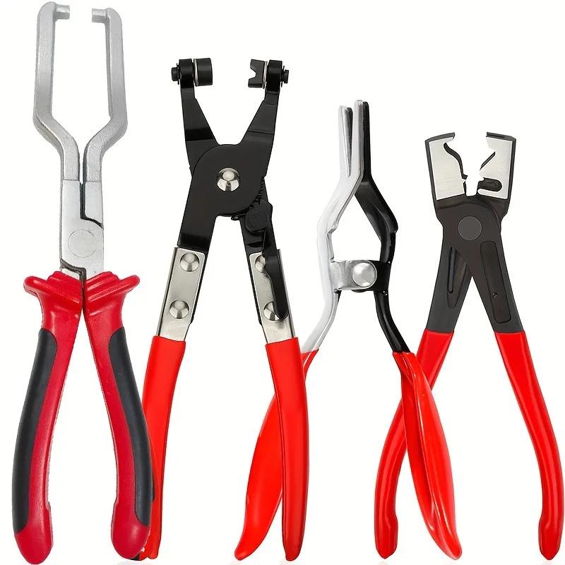 1/4pcs Professional Hose Clamp Pliers- Fuel Line Disconnection and Removal Tool Kit for Auto Repair