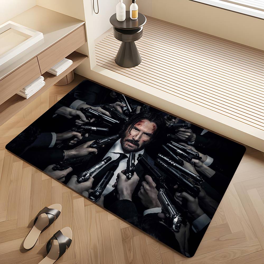 1pc Classic J-john W-wick Movie Entrance Door Mat Nordic Style Home Doormat Bathroom-Toilet Mats Bedroom Hotel Decor Mat