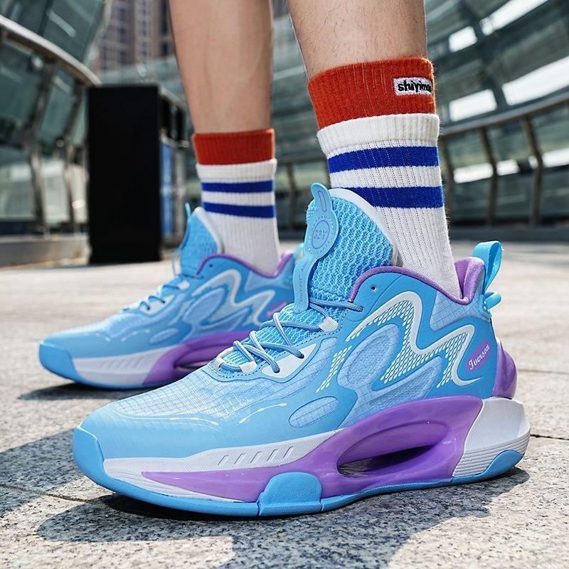 Men's Basketball Shoes Breathable Cushioning Non-Slip Wearable Runing Shoes Gym Training Athletic Basketball Sneakers for Women