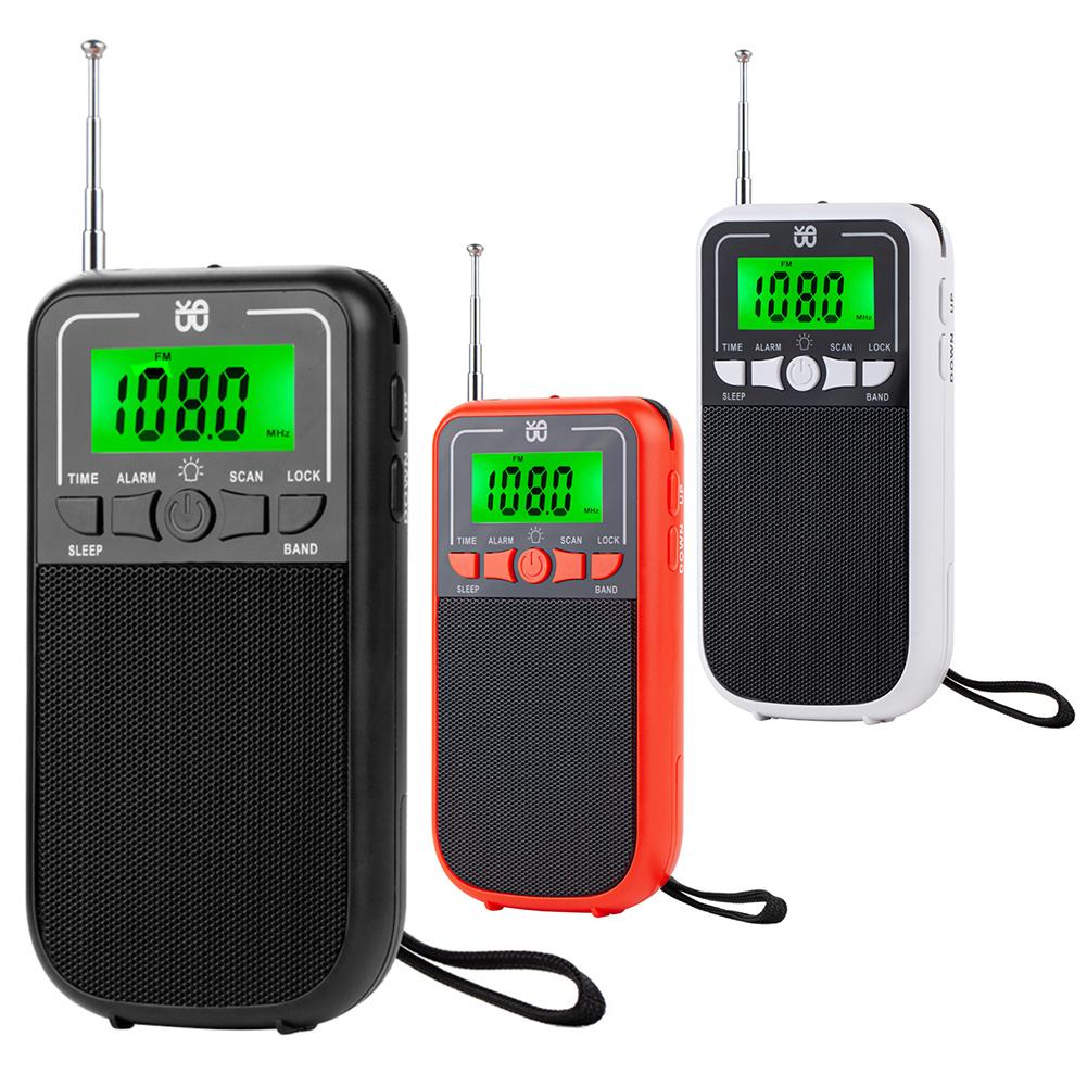 AM FM Radio Digital Display Mini Pocket Radio Flashlight Multifunctional Radio Alarm Clock Sleep Mode 3.5mm Headphone Jack