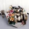 Pink Schnauzer Pattern, Automatic Folding Umbrella, Portable and Foldable Design, 8 Ribs, a Christmas or Birthday Gift.