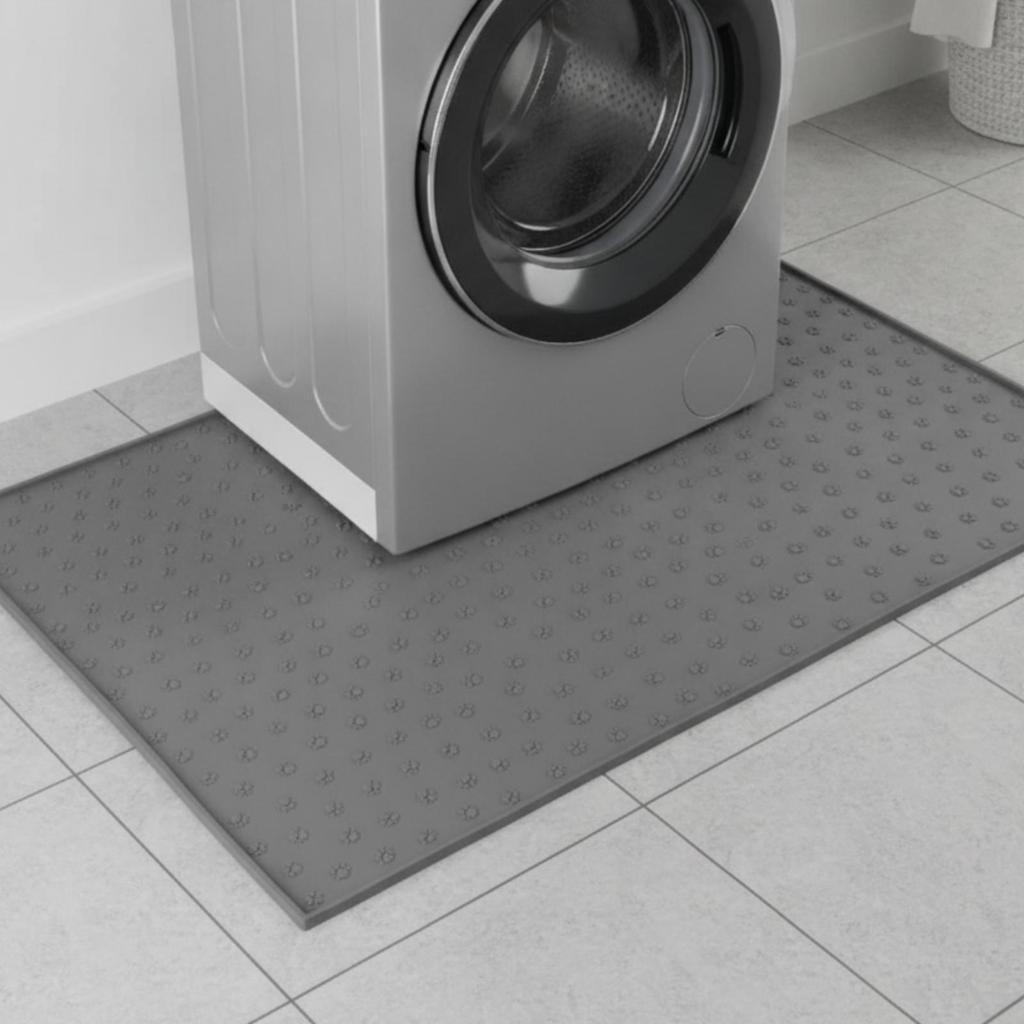 Washing Unit Floor Mat with Raised Edge Silicone NonSlip AntiVibration Washer Pad