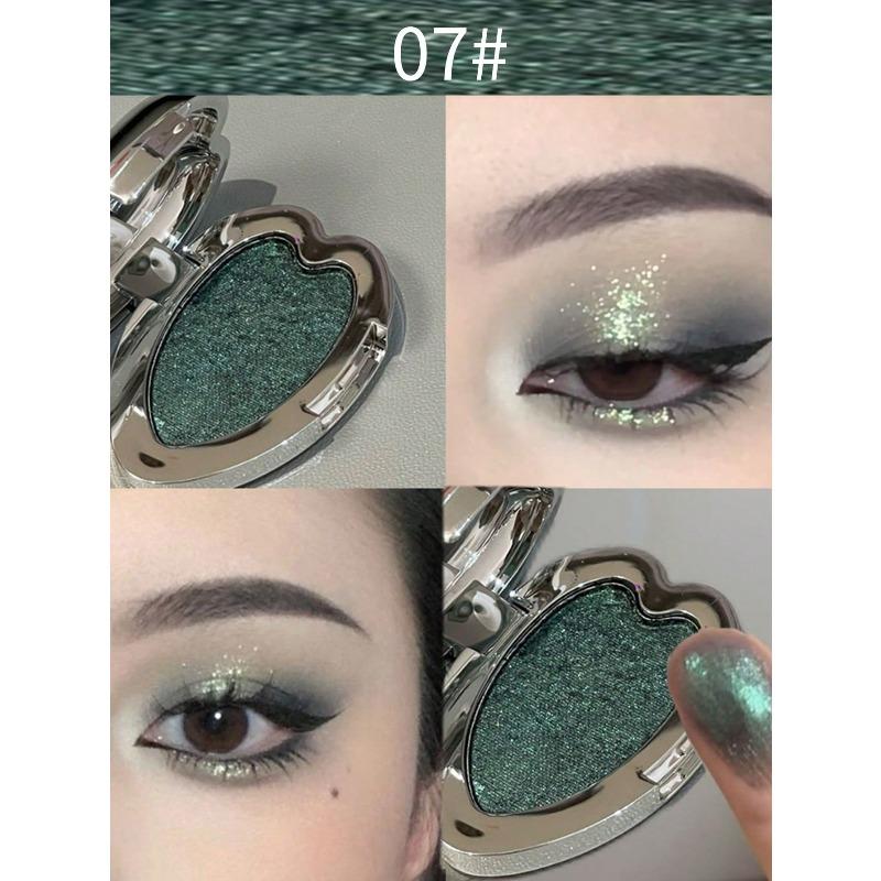 Metallic Glitter Heart Single-Color Eyeshadow Palette, Waterproof Sweat-Proof For Music Stage Performances, Halloween Parties Eye Shadow Palette