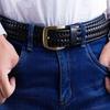 Retro Male Genuine Leather Belt Zinc Zinc Alloy Jeans Waistband Classic Men Weave Belt  Boys