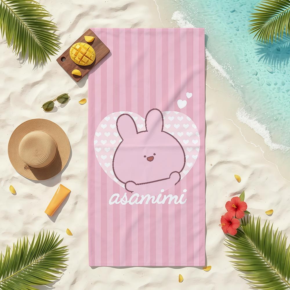 Cartoon A-Asamimichan Cute Bunny Towel Soft Pool Gift For Travel Gym Shower Camping Quick Dry Sports Beach Towels