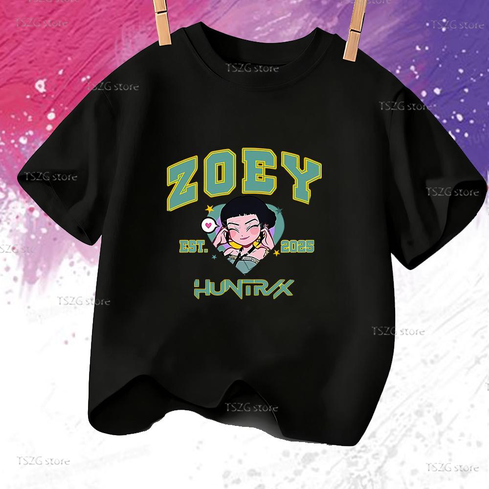

Summer Kpop Demon Hunters ZOEY Cartoon Children T-Shirt Kids Girl Boy T Shirt Hot Movie Print Cute Baby Tee Top Fan Clothing 110