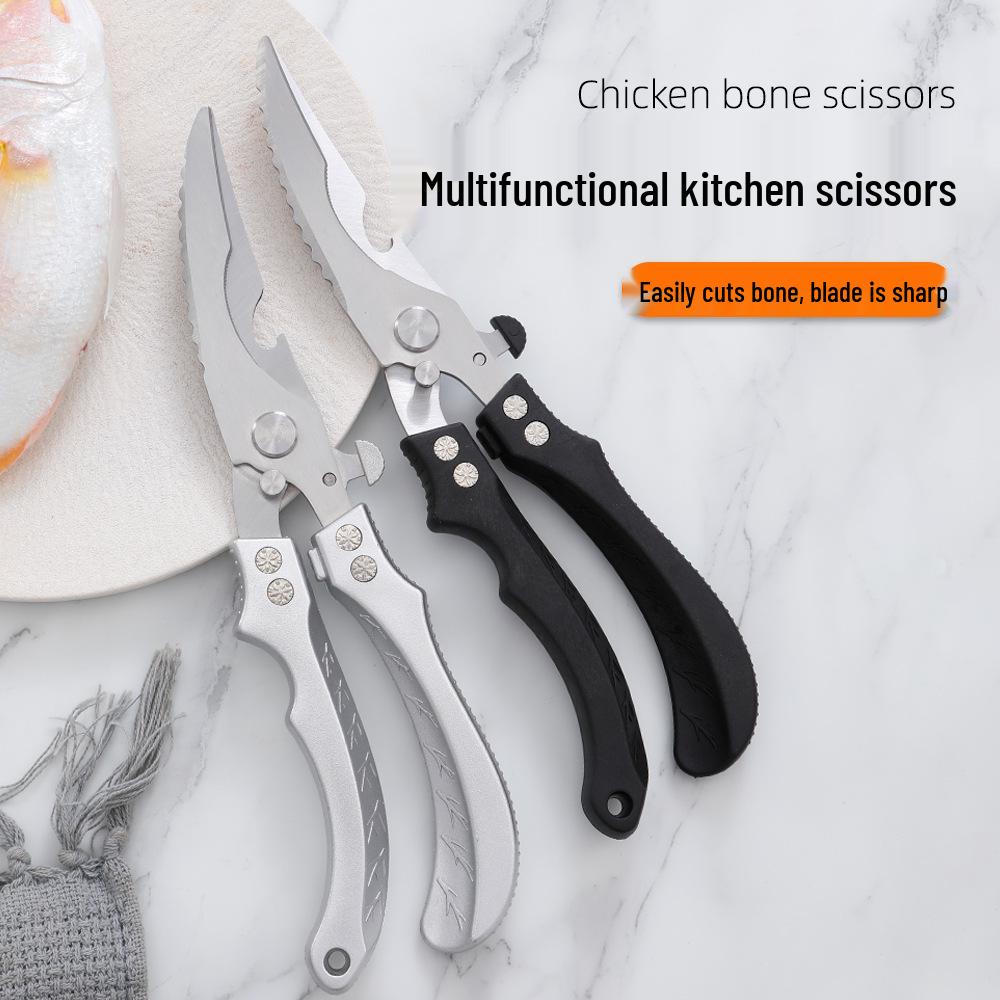Multipurpose Stainless Steel Chicken Bone Scissors with Aluminum Handle
