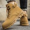 New Fashion Autumn And Winter Men's High Top Martin Boots Students Male Boys Trending Soft Sole Work Shoes Labor Protection Martin Sneakers