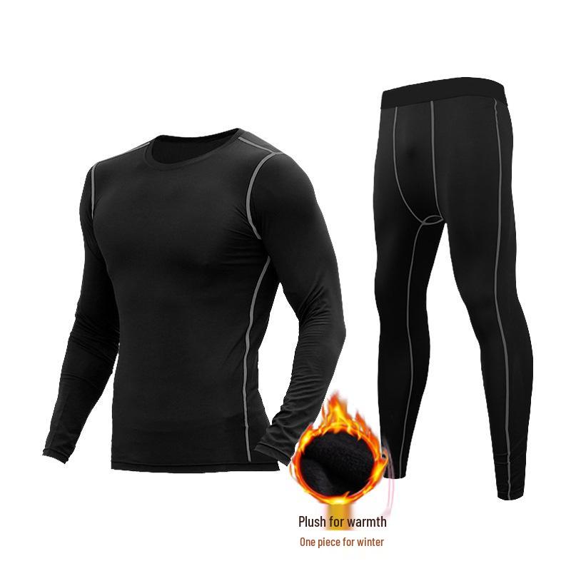 

Мужской комплект спортивных тайтсов и топа с флисовой подкладкой для быстрого высыхания для осени/зимы S