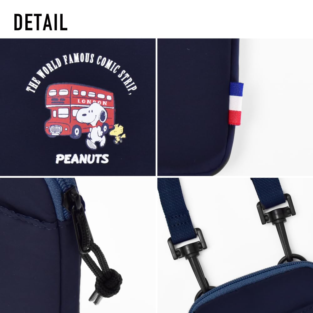 Snoopy Smartphone Shoulder Smartphone Mobile Phone Mini Bag for and Cute Character Navy Bag, Pouch, Bag, Women, Travel, Outings, Adults, Students,