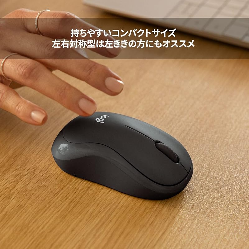 Logitech Silent Wireless Mouse M240GR Silent Bluetooth Mouse Graphite Wireless Compact Ambidextrous Logi Bolt Windows Mac iPad OS Chrome Android M240
