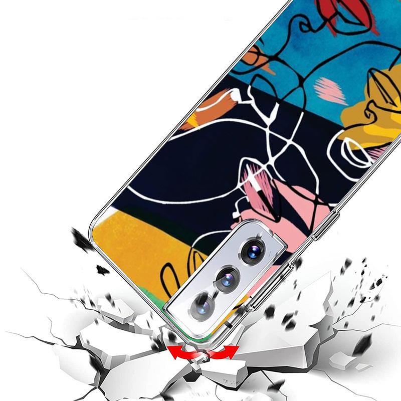 Abstract Line Women Face Phnoe Case for Samsung Galaxy S26 S25 Edge S23 S24 Ultra S22 Plus S21 S20 FE Unique Cover Soft Coque Ga