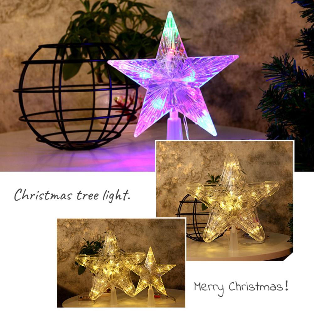 Christmas Tree Top Star LED Light Decoration Christmas Pendant Home Night Light Decor Xmas Gift Navidad 2023