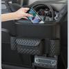 Auto Netztasche Handtaschenhalter Leder Zwischensitz-Organizer Auto Armlehne Hängende Taschentuchbecher Aufbewahrungstasche Innenzubehör