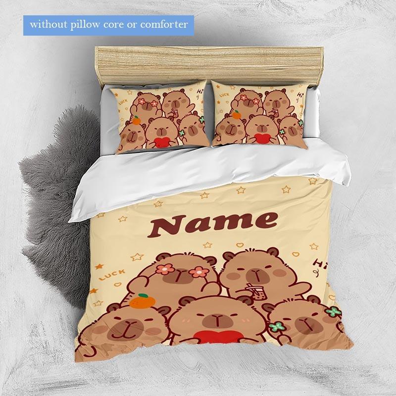 ChristmasCustomization Capybara Duvet Cover Set Bedding Universal Cute Printed Cartoon Quilt Cover Comforter Sets Home