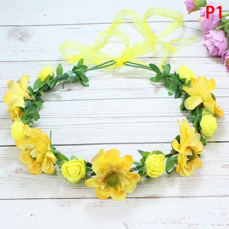 

Повязка на голову с цветочным венком и короной для маленьких девочек, детская свадебная повязка на голову с цветочным принтом