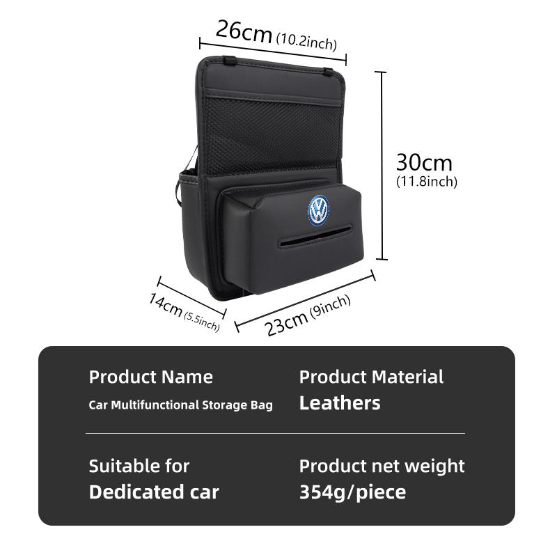 WET1 Multi Functional Car Armrest Storage Bag Tissue Storage Pocket For Volkswagen VW Polo Jetta Sagitar Magotan Passat B5 B6 B7 CC