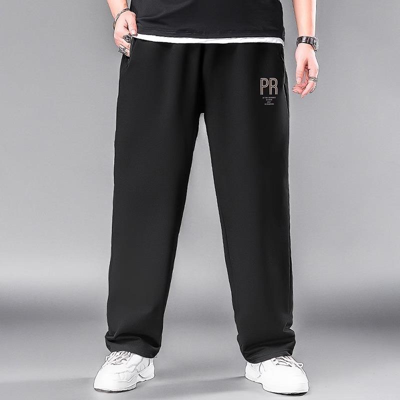 Trendy Oversized Men's Loose-Fit Straight-Leg Wide-Leg Casual Stretch Sports Trousers with Drape