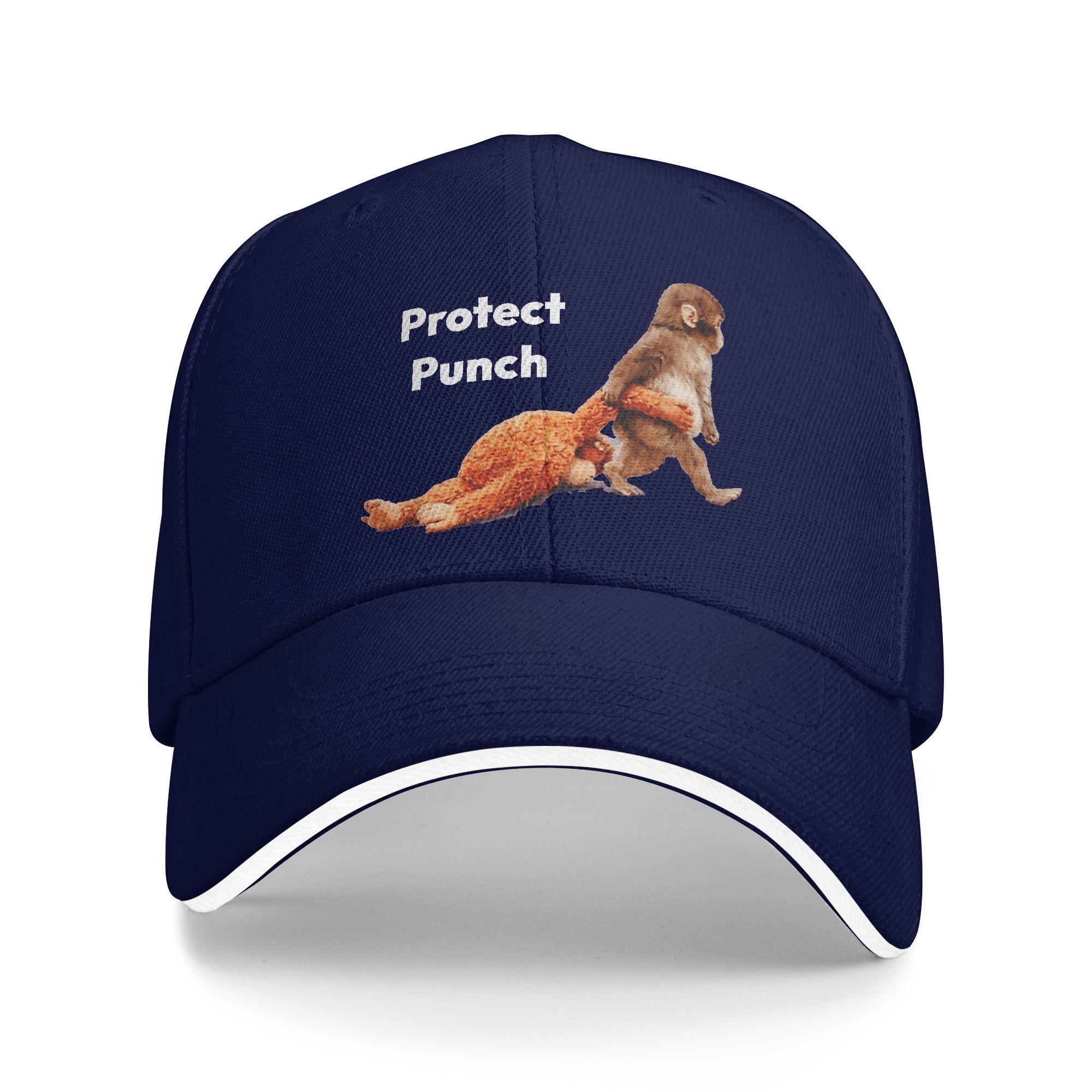 

Monkey Punch Baseball Cap Punch Monkey Women Men Print Hip Hop Hats Summer Casual Hiking Fishing Wholesale Baseball Caps One Size темно-синий