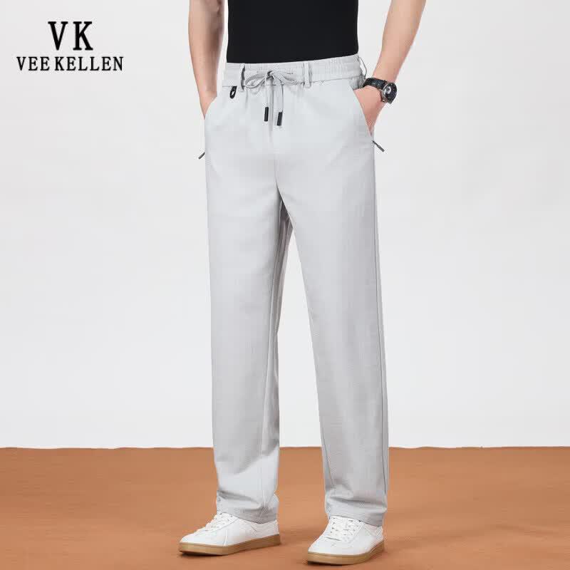 Pantalones Casuales de Pierna Recta para Hombre VEE KELLEN de Mezcla de Lyocell