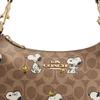 Coach Peanuts Teri 24 Brand Logo Coated Canvas Shoulder Bag Medium Women Shoulder Bag Brown CBJ88-IMY3O