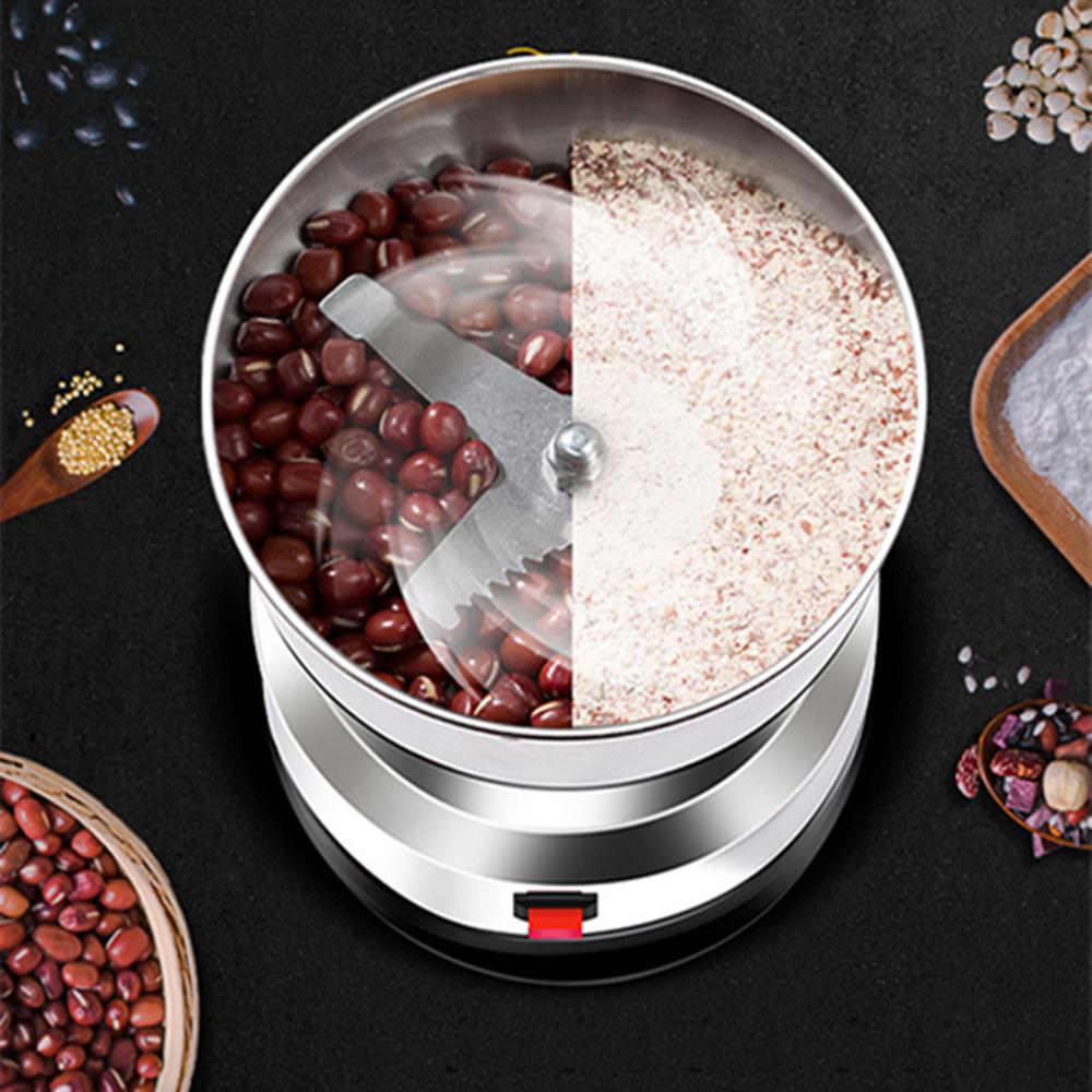 Rustfritt stålmølle Elektrisk kaffebønnekvern Nøttfrø Urtemaling Krydderknuser Blender