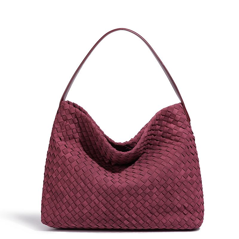 

Portable woven tote bag women s 2025 new large-capacity commuting versatile shoulder underarm bag crossbody bucket bag 34*11*29cm