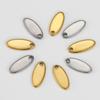 20pcs Oval Gold Stainless Steel Blank Tags Charms Pendants DIY Bracelet Charm Jewelry Making Finding Components Wholesale