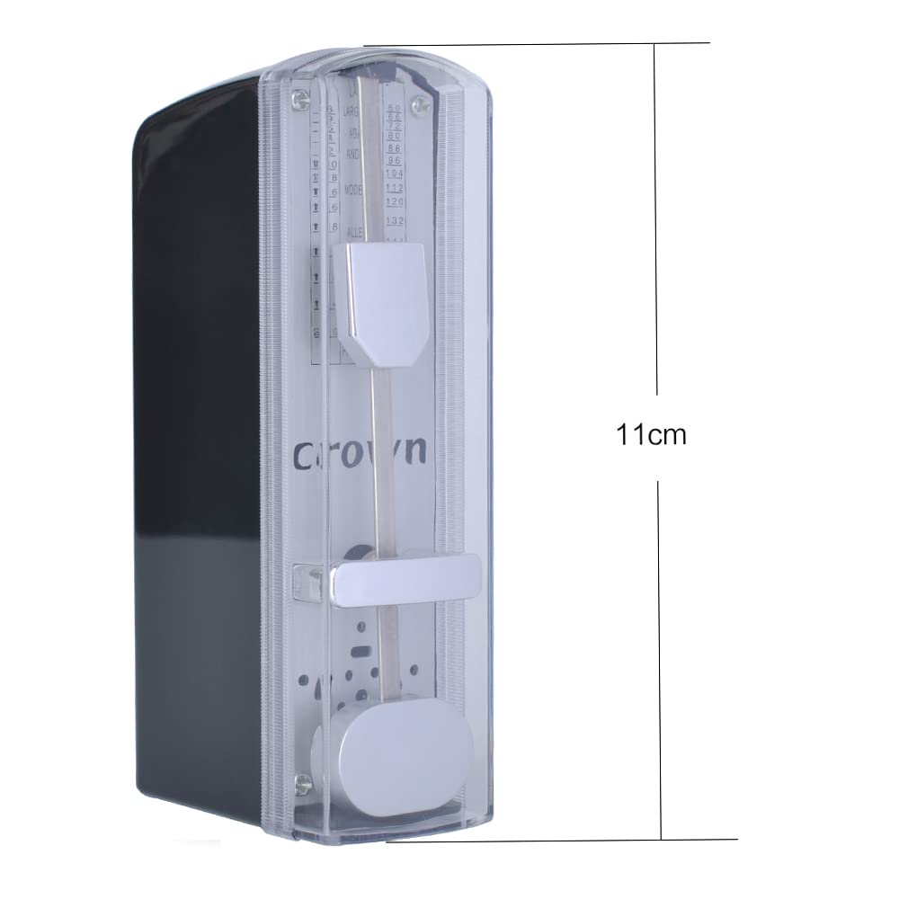 Btuty Mechanical Portable Mini Metronome 11cm Universal for Piano Guitar Violin Ukulele Chinese Tzitar Black