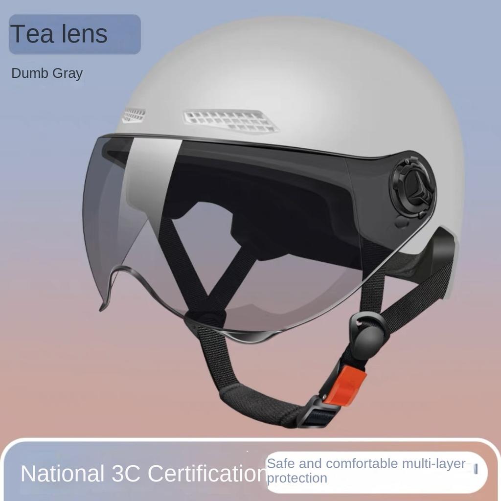 3C Certified Men's and Women's Adult Children Bicycle Safety Helmet Electric Bicycle Motorcycle Half Helmet with Goggles