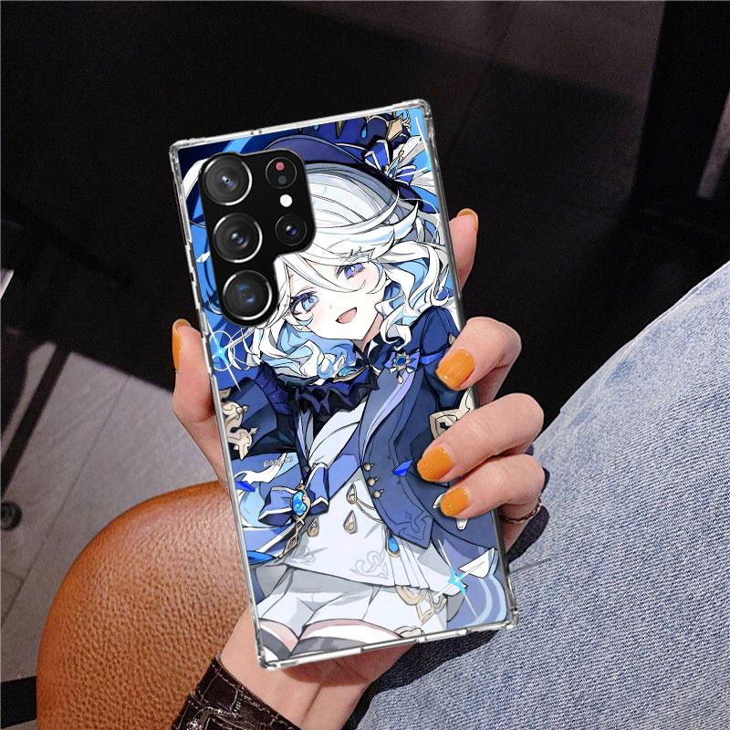 Cute Furina Genshin Impact Phnoe Case for Samsung Galaxy S26 S25 Edge S23 S24 Ultra S22 Plus S21 S20 FE Unique Cover Soft Coque