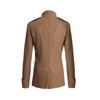 European American Men's Slim Fit Casual Double Breasted Mid Length Fashion Long Sleeved Woolen Coat Windbreaker Coat