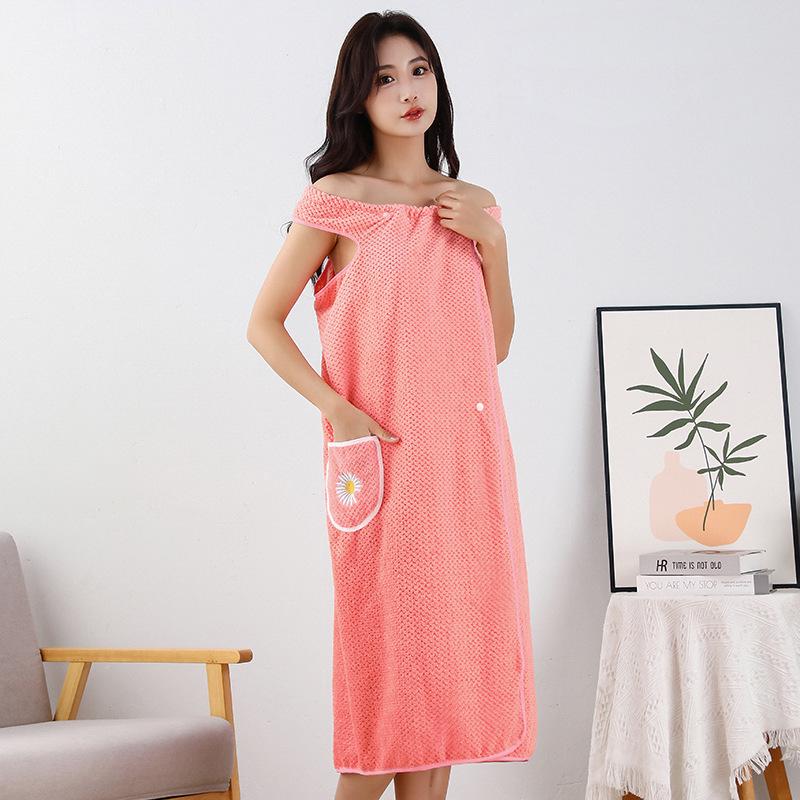 

Мербау Коралловый флис Быстросохнущее, Не линяющее Длинное полотенце-юбка для ванной 100*130 cm розовый