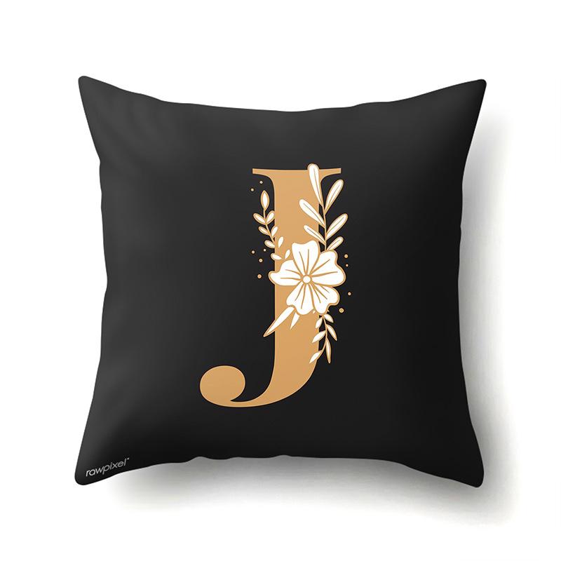 Polyester Kissenbezug Autodekoration Zuhause 26 Englische Buchstaben Gedruckt Taillenkissen Sofakissenbezug