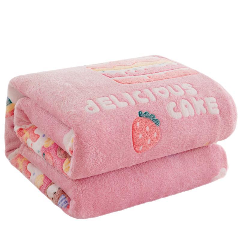 Cozy Flannel Blanket for Office or Nap - Coral Fleece Throw Gift.