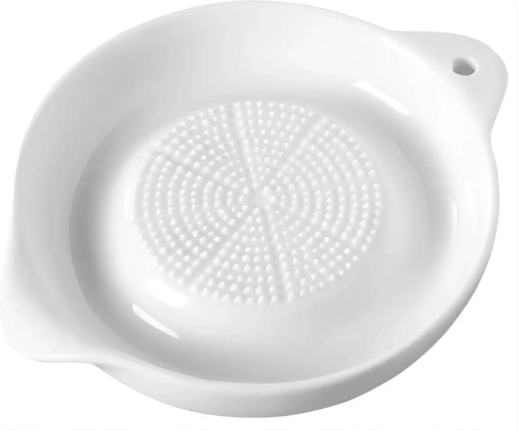 Porcelain Grater Plate White Ceramic Multipurpose Grinder Plate Burnishing Machine for Fruits Ginger Garlic Onion Vegetables