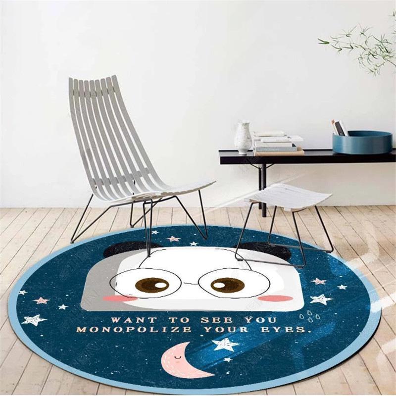 Cartoon Round Carpet for Kids: Living Room, Sofa, Coffee Table, Bedroom Cushion, Hanging Basket, and Chair Floor Mat