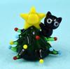 Fourcart Cute Handmade Glass Cat Catching a Star