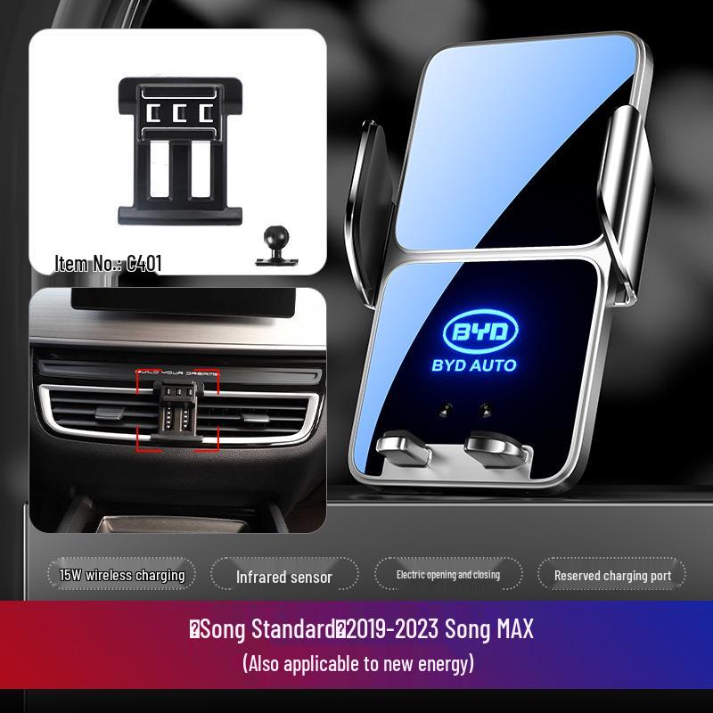 BYD Car Mobile Phone Holder for Dolphin, Qin Plus, Han EV, Tang DMI, Song MAX, Yuan PRO, and E5 Models.