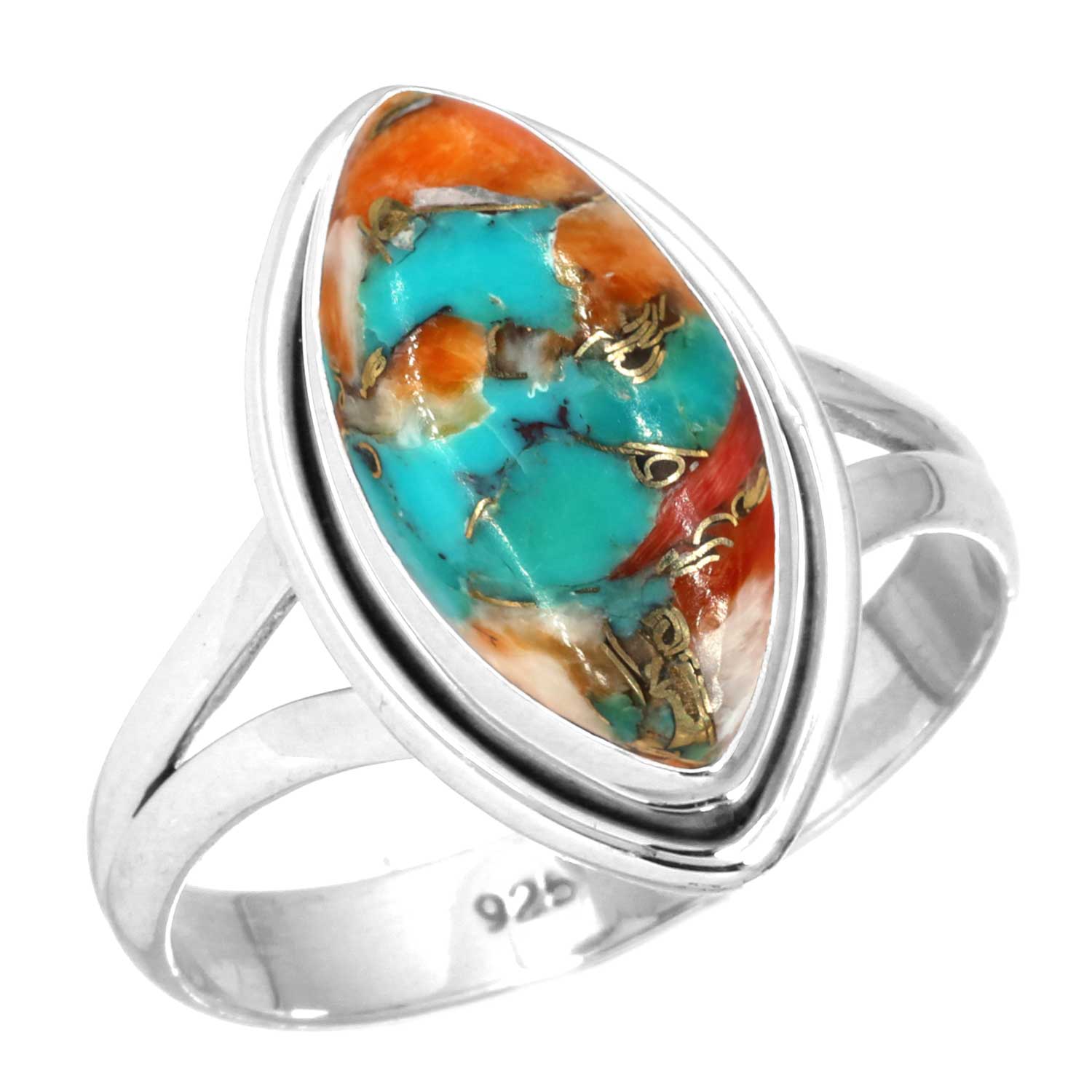 

Кольцо из стерлингового серебра 925 пробы Женское Драгоценный камень Ручная работа Ювелирное изделие Подарок на День матери Мукаит Монтанский агат Моховой агат Спиральный устричный Родонит Глаз Шивы Мода 8.5