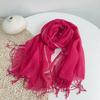 Thin Cotton And Linen Striped Scarf Literary And Versatile Soft Neck Protection Silk Scarf Women'S Travel Shawl