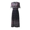 Elegant Women Boho V Neck Long Maxi Dress With 3/4 Sleeve For Party And Evening Events