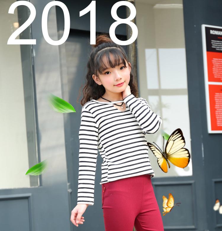 2022 Girls' Elastic Pencil Pants, Ages 3-12, Spring/Autumn Skinny Long Pants