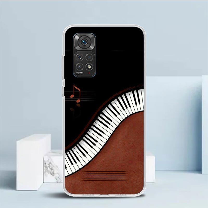 Music Piano Keyboard Phone Case For Xiaomi Redmi Note 15 14 14S 13 12S 12 Pro Plus 11S 11 11T 11E 10S 10 + Soft TPU Back Cover R
