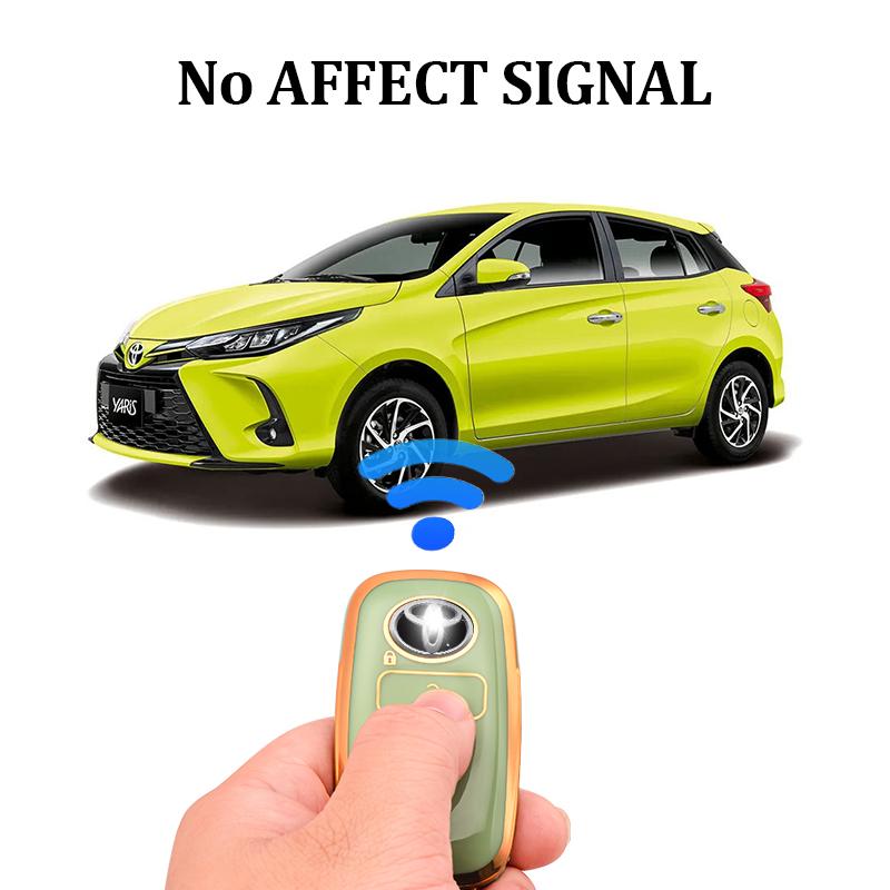 TPU Smart Remote Autoschlüsselhülle für Toyota Perodua Malaysia Autoschlüsselschutz Autoschlüsselanhänger 2 Tasten Schlüsselanhängerschutz