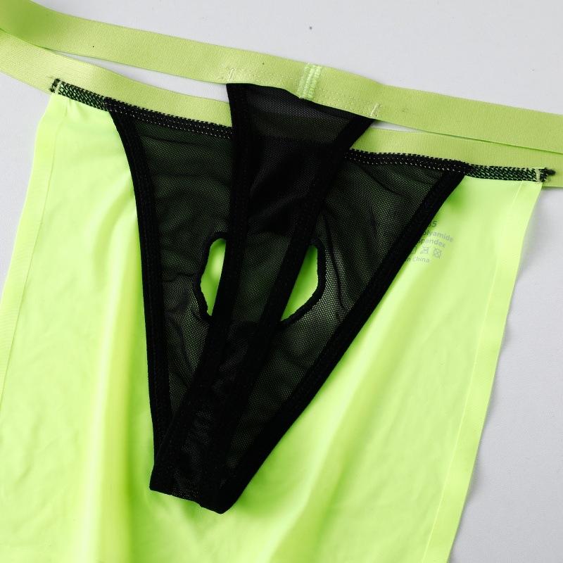 Men Summer Sexy Sexy Ice Screen Yarn Low Waist Thong Underwear