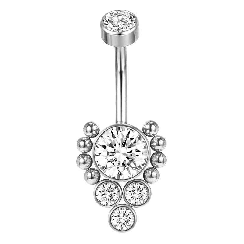 European & American Fashion Zircon-Inlaid Navel Ring