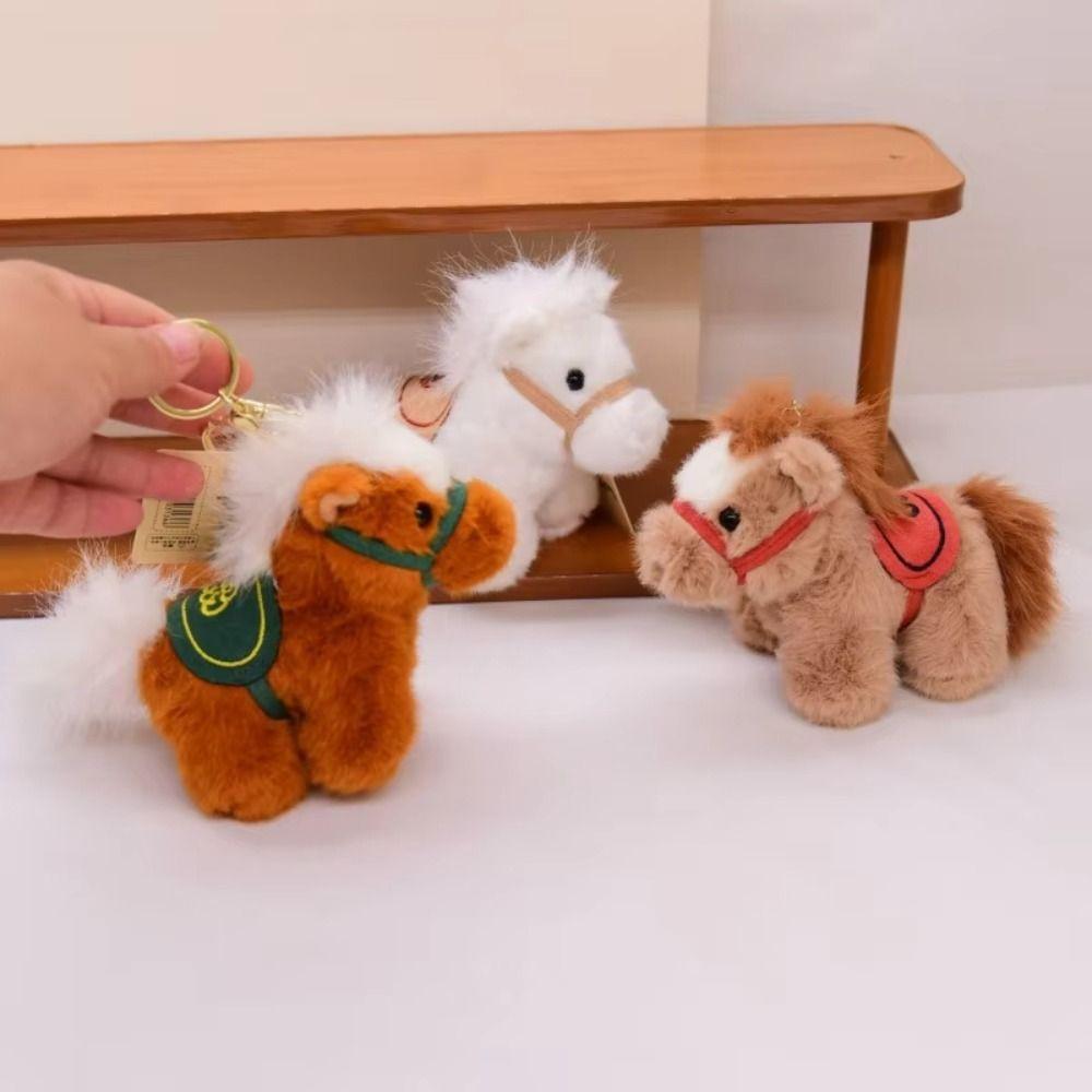 PP Cotton Vintage Pony Plush Keychain Mascot Chinese Horse Plush Keyring  Birthday Gift