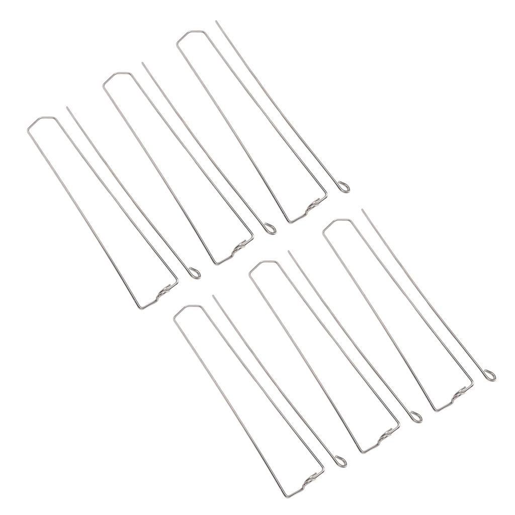 6pcs Clamping Wing Rails for Grilling Chicken Wings Stainless Steel Flat Chicken Wing BBQ Fork Skewe